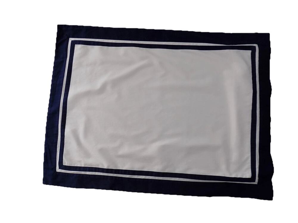 Ralph Lauren pillow sham white with navy border